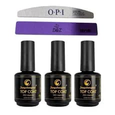 KIT 2 Top Coat Profissional 15ml Extra Bilho Unha Gel Acrigel Fibra Porcelana