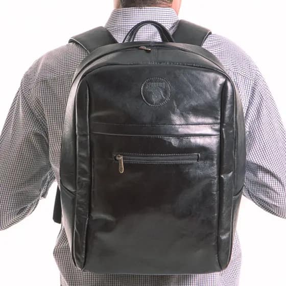 Mochila Couro Executivo Legitimo Suporte Notebook Unissex