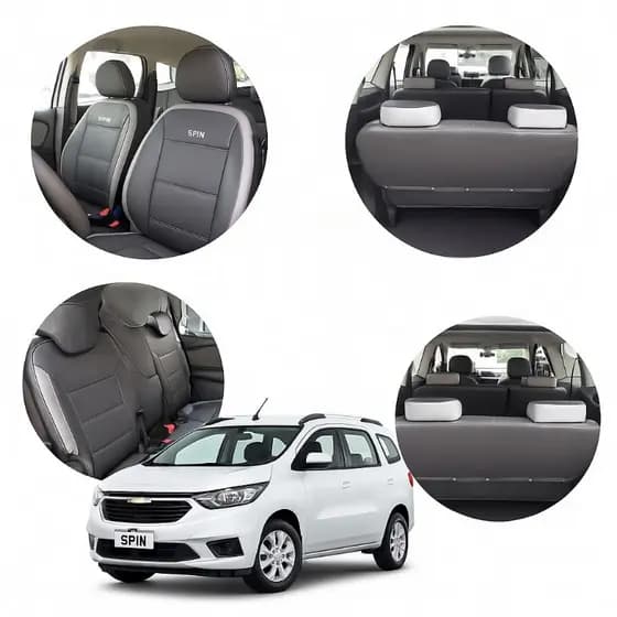 Capa De Banco Automotivo Carro Couro Personalizada Spin 5 Lugares 2013 Á 2023 Impermeável