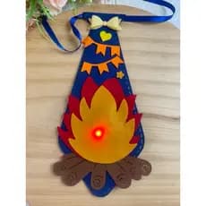Gravatinha Junina com LED- roupa de festa junina - gravatinha de São João - quadrilha