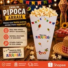 25 Caixa Caixinha Grande Pipoca Festa Junina Quermesse Carrinho