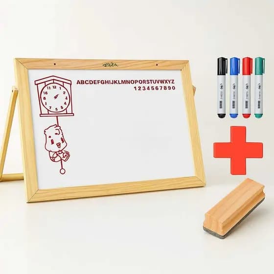 Lousa Quadro Branco Infantil Divertido 40x30 + Canetas + Apagador