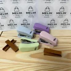 Mini Grampeador + 200 Grampos | Tons Pastéis Compacto Escolar Escritório Fofo Colorido Grampeador Pequeno