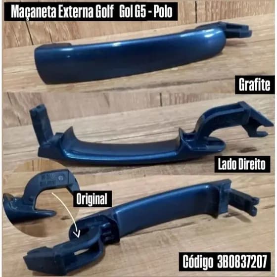 Maçaneta Externa Original Gol g5/ Polo Lado direto Cor Grafite