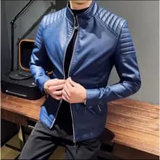 Jaqueta masculina de couro casual, jaqueta casual