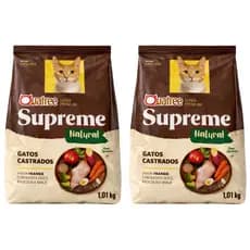 Kit 2 Pct De 1,01kg Ração Quatree Supreme Gatos Castrados Frango