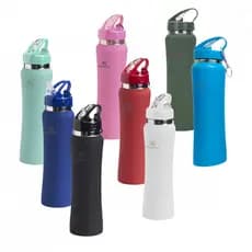 Garrafa Squeeze 750 ml Aço Inox Academia com Canudo