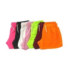 Shorts feminino neon tactel liso adulto com 5 peças