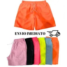 kit 5 peças shorts neon  plus size