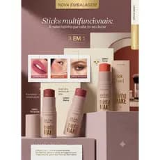 Stick Blush Batom e Sombra 3 em 1 Malva Odorata 5g Prático com FPS 8