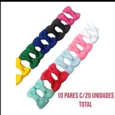 Kit 20 laço gravatinha duplo 10 pares/ bico de pato com borrachinha antideslizante/ bebê/laço pra cabelo/maternidade