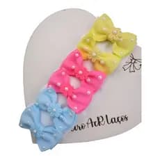 laço de cabelo infantil presilha bico de pato pares