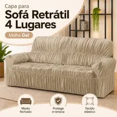 Capa Sofa Retratil 4 Lugares Malha Gel 21 Elasticos Ajustável