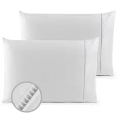 Kit Par De Fronha Para Travesseiro 200 Fios Ponto Palito Quarto Decoração Para Dormir 2 Fronhas