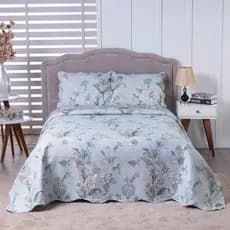 Colcha Bouti Queen Dupla Face Estampada com Porta Travesseiro 3 Peças