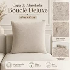 Capa de Almofada Bouclé Deluxe com Zíper Invisível 42cm x 42cm Toque Extra Macio
