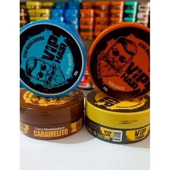 CERA CAPILAR MODELADORAS VIP 130G (INCOLOR, TEIA, BLACK E MATTE)