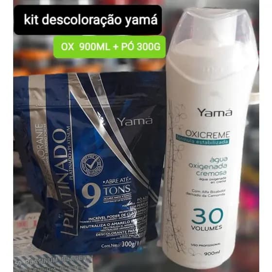 Kit Descoloração Yamá Platinado Ox 30V  900ml + Pó Desc.  300g
