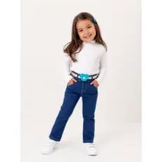 Calças Jeans Infantil Feminina 1 2 3 4 6 8 Anos Jeans Premium Moranguinho