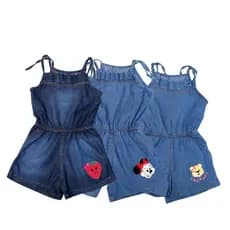 Macacão Infantil Feminino Jeans Para Menina