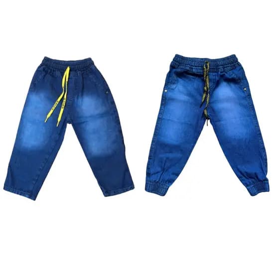 Kit 2 Calças Jeans Infantil Masculino Menino Jogger Boca Larga
