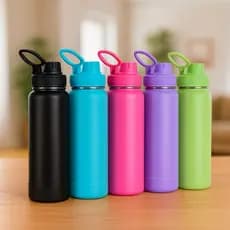 Garrafa Térmica Inox Agua 800ml Capinha Borracha Silicone
