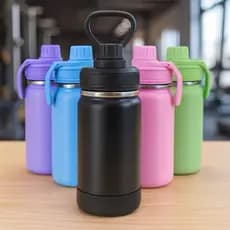Garrafa Térmica Inox Agua 350ml Capinha Borracha Silicone