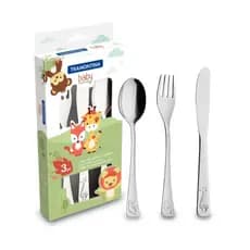Jogo De Talheres Alimentação Refeição Infantil Baby Inox Tramontina