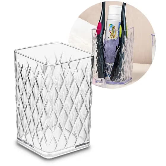 Porta Escova Acrílico Transparente Banheiro Lavabo Plasútil