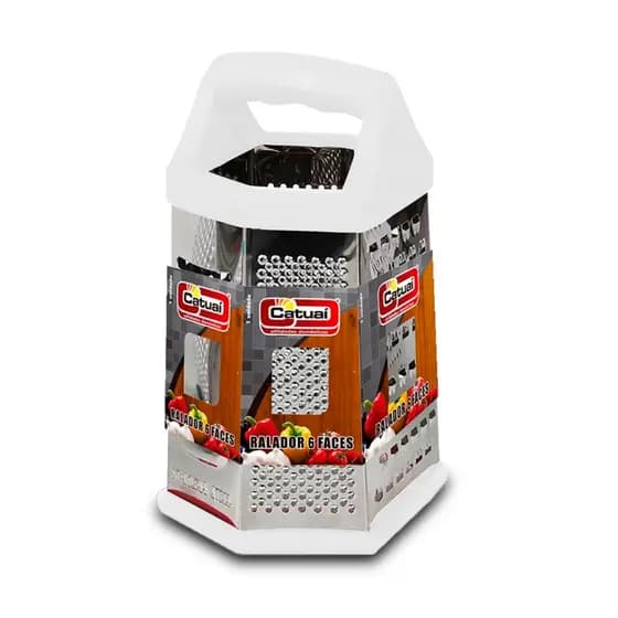 Ralador 6 Faces De Inox Com Alça Para Queijos Legumes