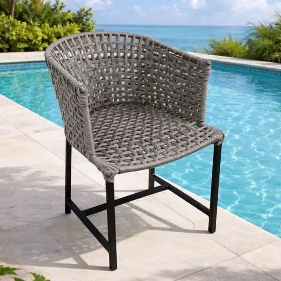 Poltrona Paris 1un Ideal Área Externa Jardim Piscina Varanda Cozinha Gourmet Alumínio Corda Náutica