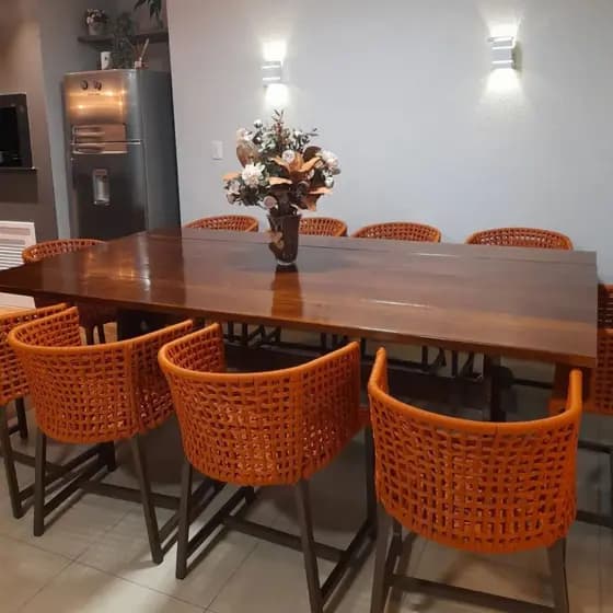 Kit Três Poltrona Paris Sala Área Gourmet Cozinha  Alumínio e Corda Náutica Varanda Jardim