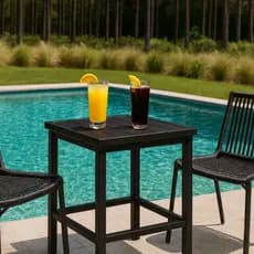 Mesa de Centro Lateral Apoio Alumínio Varanda Jardim  Sala Externa Piscina Beira Mar Promoção