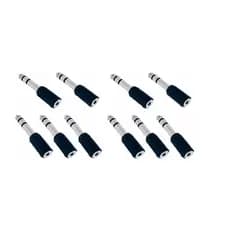 Kit 10 Plug Adaptador Plugue P2 Fêmea Para P10 Macho