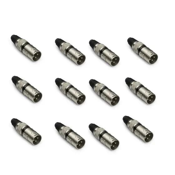 12 Un Plug Conector Canon XLR Macho, Plug Cannon, Plug DMX XLR
