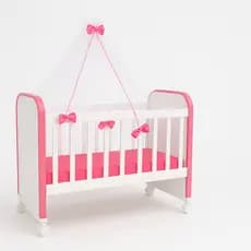 Brinquedo | Berço de Boneca Infantil Reborn Véu  com Rodizios  | 65 cm de comprimento
