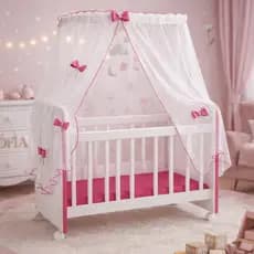 Berço de Brinquedo para Boneca Até 67cm com Rodízios Ideal Reborn