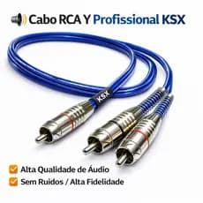 Cabo RCA Y Blindado Crossover 1X2 Macho 100% Cobre PREMIUM Sem Ruído Som Automotivo KSX