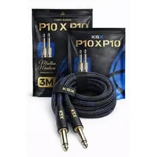 Cabo P10 X P10 | blindado | Malha Naútica | PREMIUM |  Guitarra Violão Baixo Caixa Passiva igreja