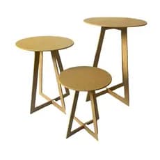 Trio de mesas triangulo para decoração de festa em mdf de 9mm resistente