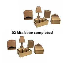 02 Kit bebe higiene organizador em mdf