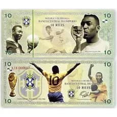 Coleção Com 10 Cédulas Pelé Fantasia Souvenir