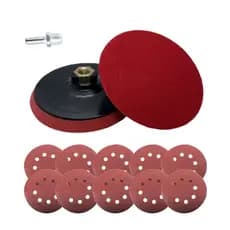 Kit Suporte Disco 125mm + 10 Disco de Lixa p/ Furadeira Esmerilhadeira