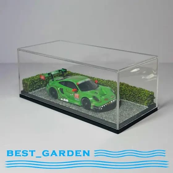 [Best_garden] Vitrine De Carro Modelo 1/64 , Scenic Diorama Decorativo Resistente À Prova De Poeira Organizador De Armaz