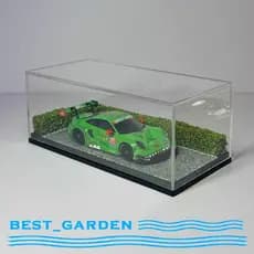 [Best_garden] Vitrine De Carro Modelo 1/64 , Scenic Diorama Decorativo Resistente À Prova De Poeira Organizador De Armaz