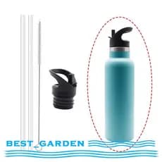 [Best_garden] Tampa De Palha De Plástico Com Alça Mosquetão Garrafa De Água À Prova De Vazamentos Para Copo Canudo E