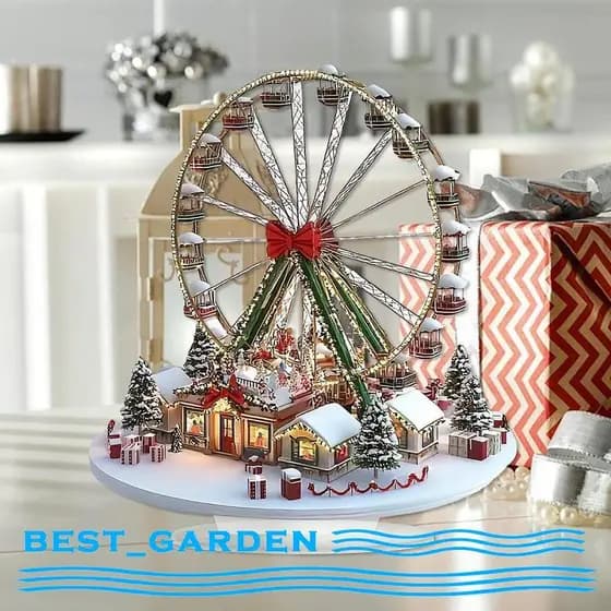 [Best_garden] Decoração De Roda De Vila De Natal Em Acrílico Presente Ornamento DIY Atraente