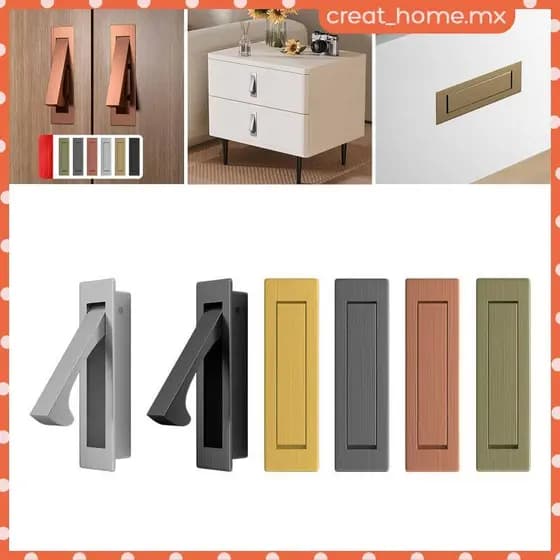 [Creat_home] Maçaneta De Porta De Bolso , Dedo Embutido Profissional Puxa Borda Puxar Ferragem Para Armário De Fazenda D