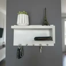 Porta chaves Branco em MDF Organizador Decoração para casa 100% MDF
