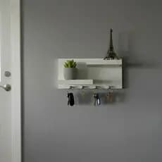 Porta Chaves MDF Decorativo Parede com Prateleira Organizador Entrada Casa Sala 100% MDF